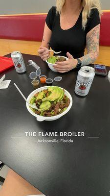 Chicken, Beef Bowl with Brown Rice and Avocado