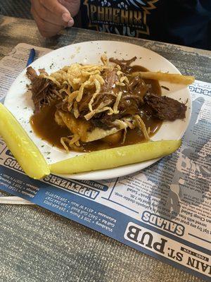 Pot roast sandwich.