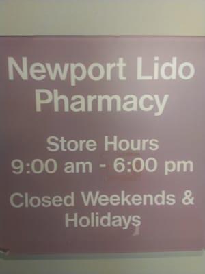 Pharmacy hours.