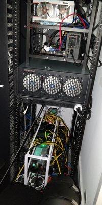 Bitcoin Mining Farm Lower Rack. 13 GPU Stack