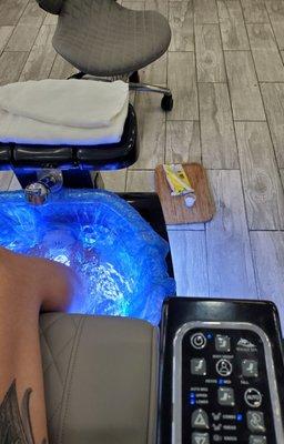 Andy did a great job on my pedi pampering!