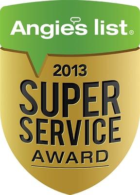 Martin's Cooling and Heating, Inc. wins the esteemed Super Service Award for excellence in our field by Angie's List!