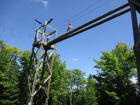 Challenge yourself on our high ropes course.