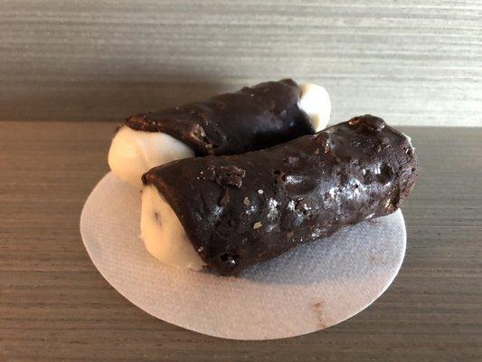 Chocolate covered cannoli. Sinfully delicious.