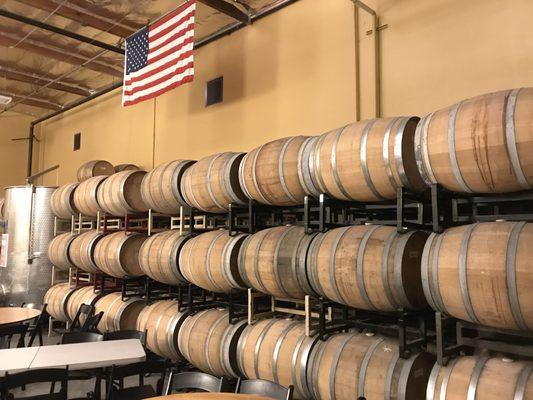 Barrel room is quite large and can be used for club member and special events.