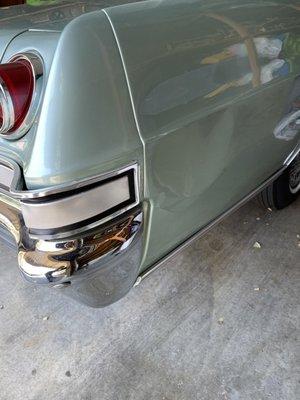 dent in my 1965 Chevy that Mendelson's repaired