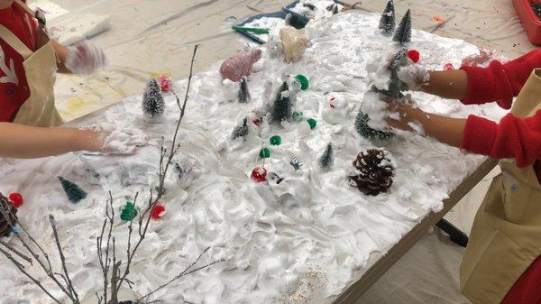 winter theme sensory play