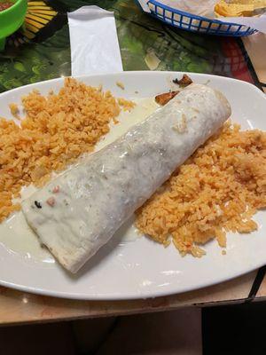 Burrito Hawaino- double rice but usually comes with rice and beans