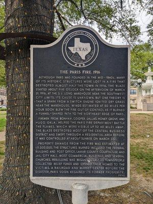 Paris Fire of 1916 Historical Marker