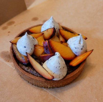 Plum & black sesame tart