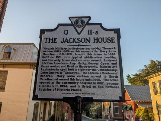 The Jackson House Historical Marker, Lexington