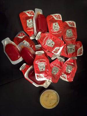 lb of ketchup for free but $.50 for a nickels worth of dressing to dip my chicken fingers in.