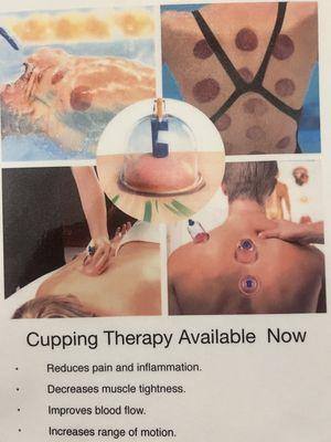 Cupping Therapy Available Now