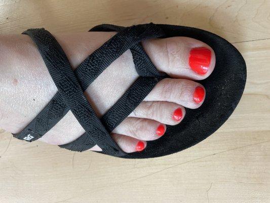 Deluxe pedicure includes gel polish