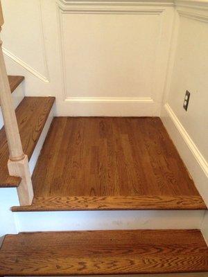 Stairs sanded and stained