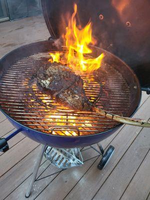 Reverse seared the Tomahawk! So good.