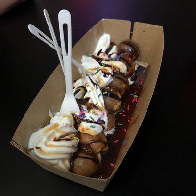 A Waffle Treat, But Better (waffle, soft serve ice cream, whip cream)