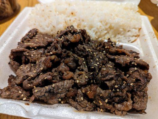 Beef bulgogi to-go. Delicious.