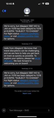 Flight updates getting pushed back multiple times