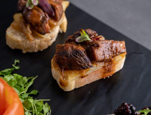 Tenderloin and Brie Crostini