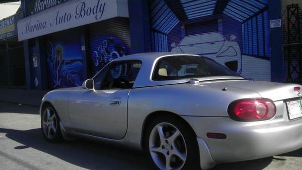 got my miata hard top repainted. awesome job and it looks great. you can't even tell i bought it used.