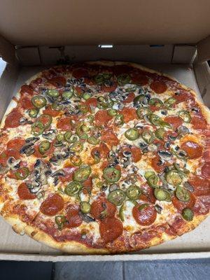 Pepperoni, Mushroom, and Jalapeño