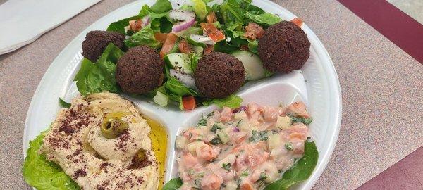 Falafel and hummus plate