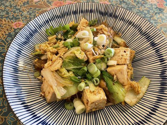 Pad Woon Sen with steamed Tofu (Vegetarian)