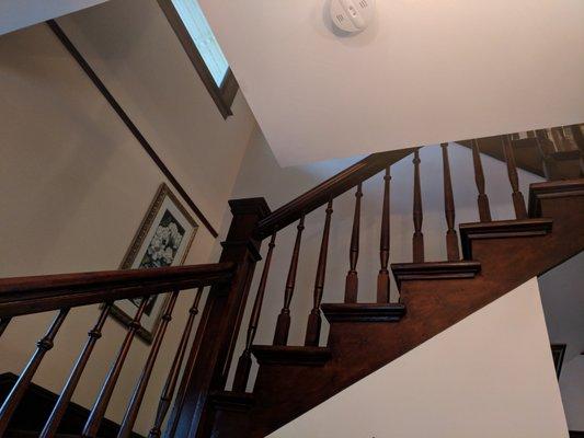 Looking up from the entrance to the stairs