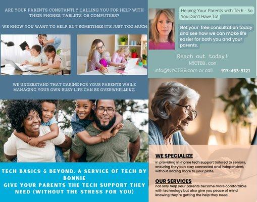 Struggling to keep up with your parents' tech needs? Contact us for a free consultation at info@NYCTBB.com