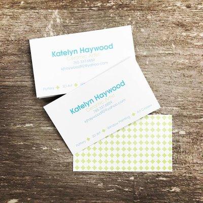 We love our local crew! Custom business cards for Fishers ceramicist, Katelyn Haywood.