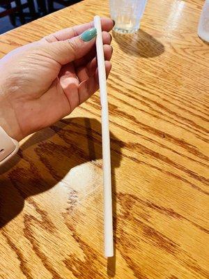 Paper straws they offer for drinks