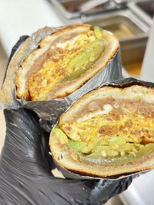 Egg and chorizo breakfast torta