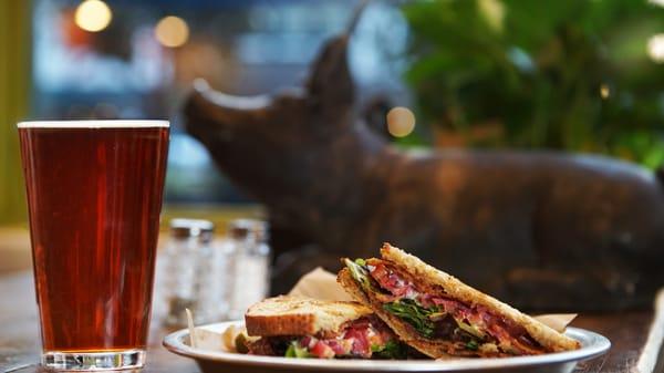 Handcrafted sandwiches, salads and Northwest brews on tap.