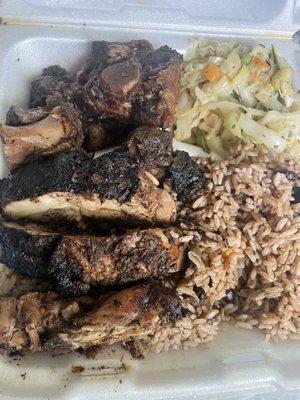 2 meat jerk and oxtail