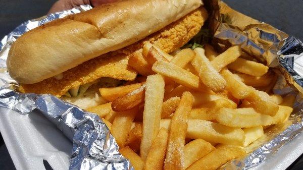 Catfish sandwich is a treat for you fish lovers.