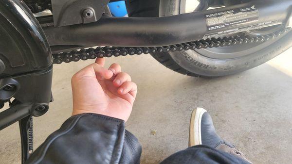 The sag is no different from when i left to get my tire replacement