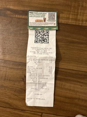 It's a picture of my receipt of me paying full price when I have a coupon that is not expired and was only sent to me a week ago