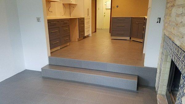 Steps without bullnose (by choice) look better than the bullnose by the tile manufacturer