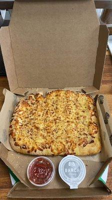 Extra cheesy, Cheesy bread.