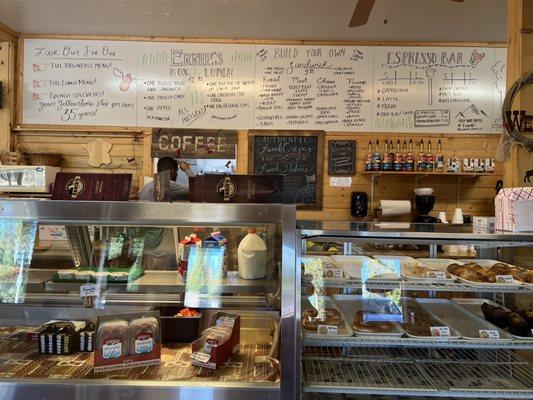 Menu & display of French pastries