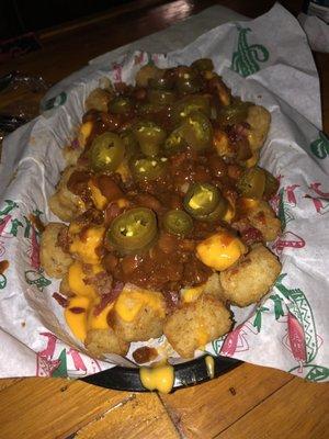 Drunken tots were good! Added chili