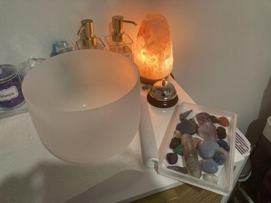 Crystal Sound Bowl and Crystals