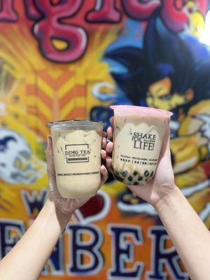 ig: @whatsviveating  |  brown sugar milk tea and signature milk tea with boba