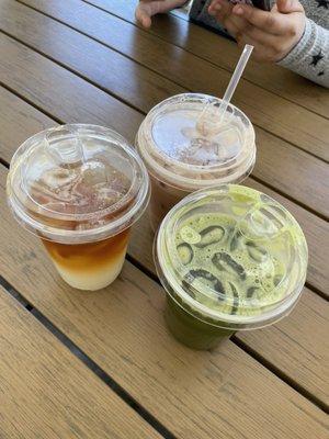 matcha lemonade, lemonade espresso and chai latte!