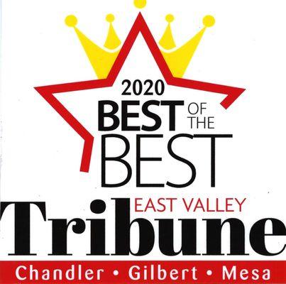 Voted Best Roofing Contractor 2020 East Valley Tribune