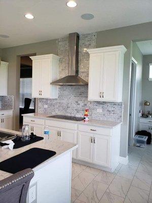 Marble backsplash