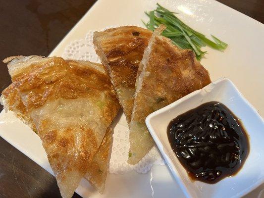 Crispy scallion pancakes