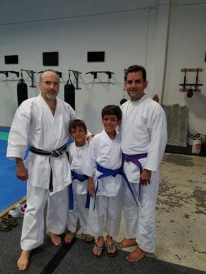 Sensei Bernardo Mercado with my boys and husband - June, 2016