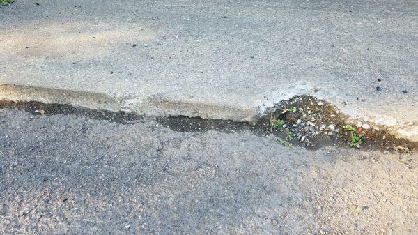 Concrete chunk broken off by company